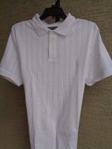 Nwt Mens Saddlebred Xl Tonal Large Check Print Jersey Knit Polo Shirt White - £14.07 GBP