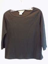 Women&#39;s Long Sleeve T Norman Thompson Black Petite Sz Medium 100% Cotton - £7.76 GBP