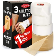 Premium White Athletic Tape For Injuries - 3Pk Zinc Oxide Tape + Pre-Wra... - £23.97 GBP