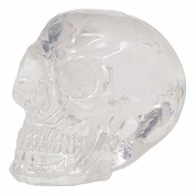 Ebros Clear Translucent Witching Hour Gazing Skull Miniature Figurine 2.5&quot; Long - £10.26 GBP
