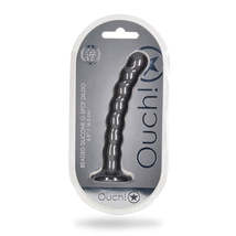 Ouch! beaded silicone g-spot dildo 6.5 in gunmetal - £37.48 GBP