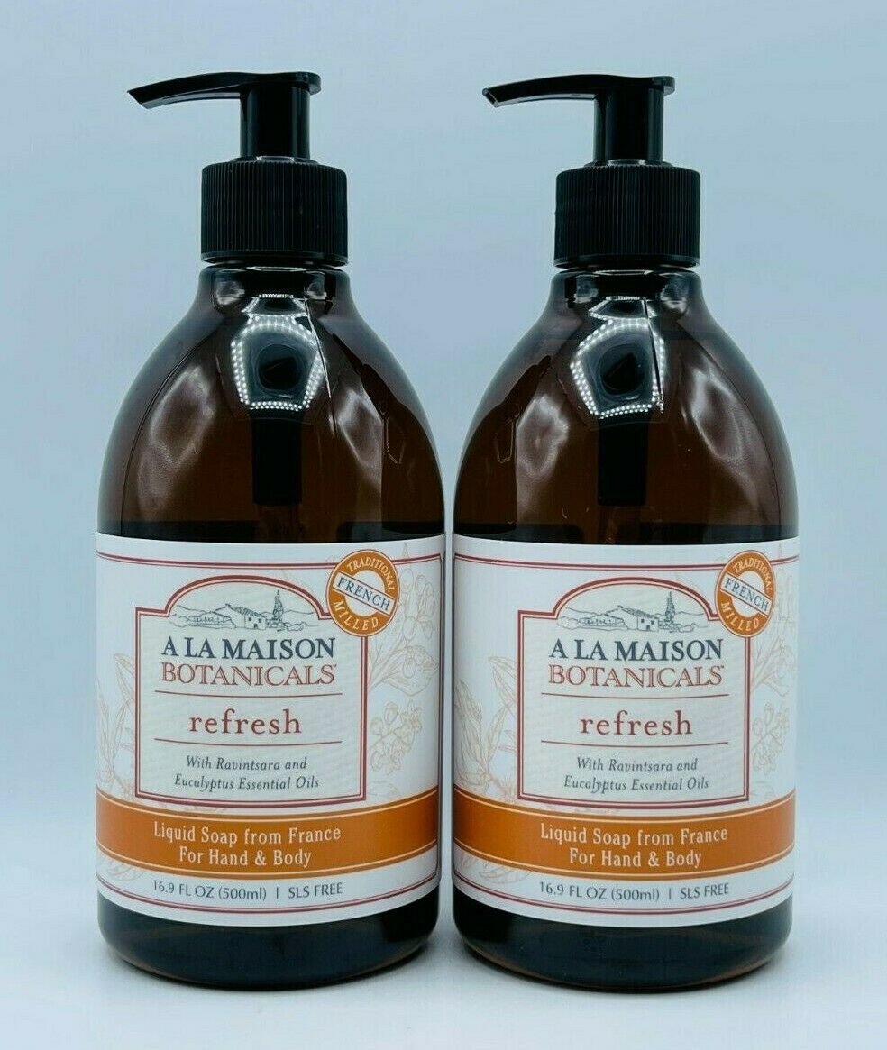 2 A La Maison Botanicals REFRESH Hand & Body Liquid Soap France 16.9oz Free Ship - £22.11 GBP