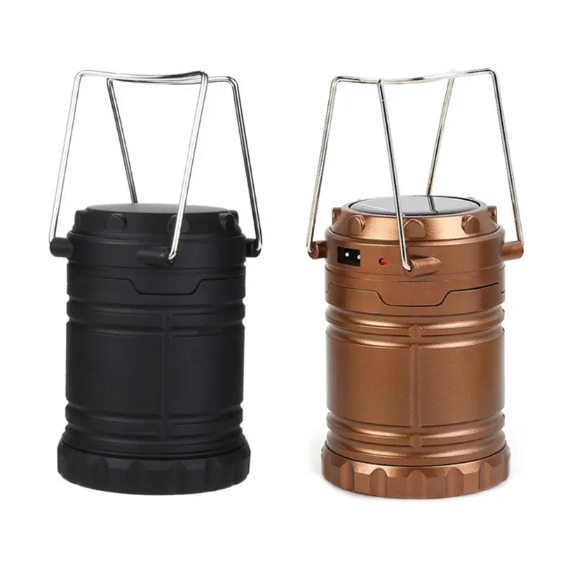Portable Solar 6 LED Night Light USB Rechargeable Lantern Outdoor Collapsible - £16.22 GBP