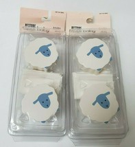 Restore &amp; Restyle Baby Knobs Set of 2 - 4 Pulls Lamb Sheep White Blue Cabinet - £19.74 GBP