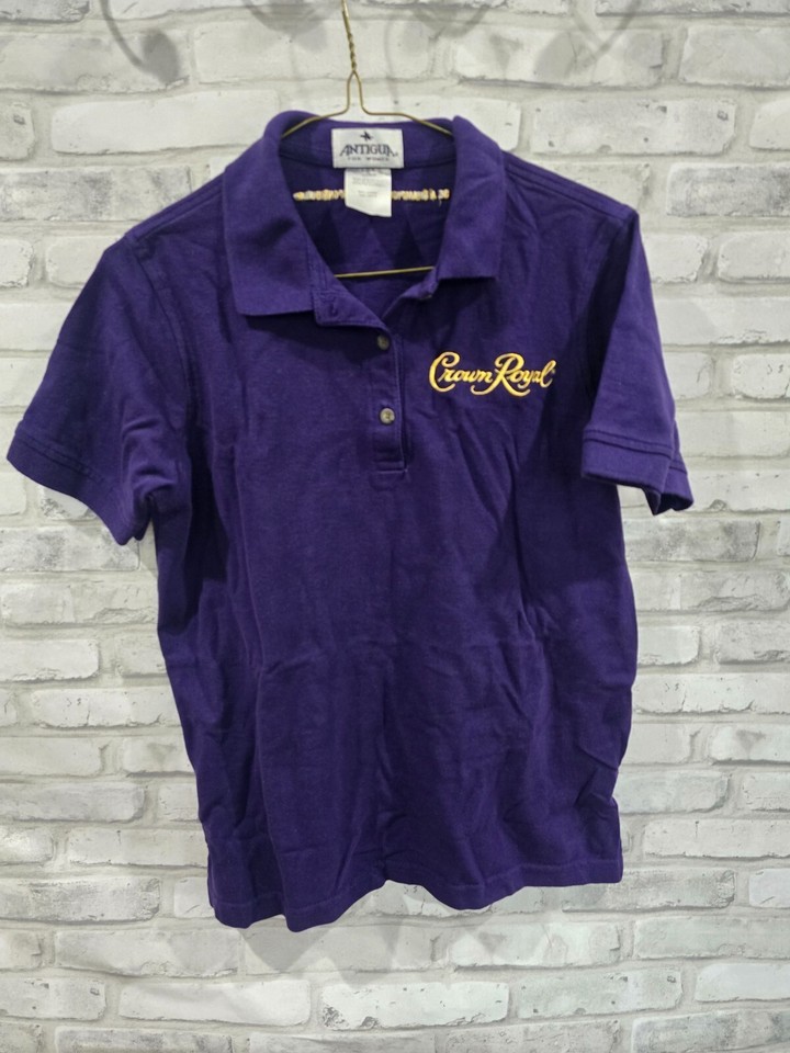 Antigua Women CROWN ROYAL Golf Purple Polo Golf Shirt Small Purple Clean - $18.99