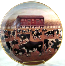 Cow Collector Plate &quot;Spring Pasture&quot; Artist Lowell Herrero American Folk Art - £22.48 GBP