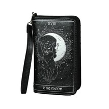 7 Inch Moon And Death Tarot Cards Vinyl Detachable Strap Wrist Wallet ID Holder - £33.09 GBP