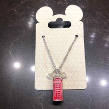 Disney Parks telephone booth necklace Dr. Who Red Phone Booth - £23.36 GBP