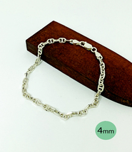 925 Silver Figure 8 Chain Bracelet, Handmade Marine Bracelet, Unisex Jewelry  - £28.06 GBP