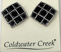 NIP  Coldwater Creek Black Square Earrings - £11.20 GBP