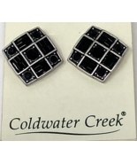 NIP  Coldwater Creek Black Square Earrings - £11.25 GBP