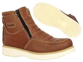 Mens Honey Brown Work Boots Rubber Sole Anti Slip Oil Resistant Shoes Zipper - £48.70 GBP