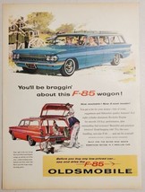 1961 Print Ad Oldsmobile F-85 Family Station Wagons Red &amp; Blue - £12.62 GBP