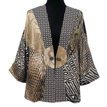 Chicos Travelers Collection Asian Silky Patchwork Kimono Jacket Size 3 - £41.73 GBP