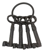 Rustic Vintage Antique Style Cast Iron Jailer Keys Set of 4 In Ring Cost... - $20.41 CAD