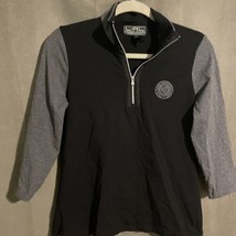 Lauren Active Ralph Lauren Womens Black Grey Gray 1/4 Zip Shirt Size Medium - £15.55 GBP