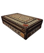 Elegant Syrian Jewelry Box - Rectangular, Inlay Marquetry with Red Velve... - $204.39 CAD