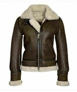 Women&#39;s Aviator RAF Bomber Fur Shearling Sheepskin Real Leather Jacket A... - $149.99