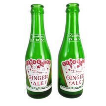 2 Vtg 1950s Sparkling Dry Ginger Ale ACL 7oz Green Glass Soda Bottles Co... - €22,32 EUR