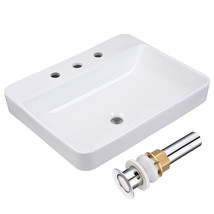 Aquaterior Bathroom Ceramic Sink Vanity Basin w/Drain AQT0140 - £154.11 GBP