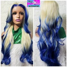 Sky&#39; Blonde/Blue Long Synthetic Wig  Lace Front Wig, 5 inch deep part W/Baby Hai - £75.51 GBP