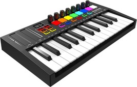 Midi Keyboard Controller 25 Key Usb Midi Keyboard With 8 Backlit Drum Pa... - $55.96