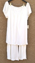 Tina Eva-Renee Palazzo 2 Piece Set, Large Soft White - Supima Cotton Modal - $135.00