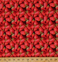 Cotton Strawberry Strawberries Food Fruit Red Fabric Print by the Yard D567.89 - £10.35 GBP