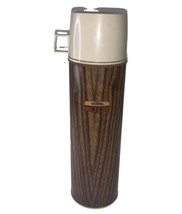 Vintage King Heeley 13.5 &quot; Wood Grain Thermos GUC - £12.93 GBP