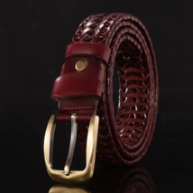 Handmade Leather Belt For Couples- Casual Pin Buckles Design-Trendy Fashion Belt - £17.94 GBP