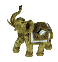 Golden Decorated Eastern Elephant Statue - £12.46 GBP