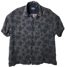 Nat Nast Men XXL Palm Tree Tropical Silk Cotton Short Sleeve Button Down Shirt - £24.62 GBP