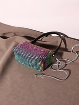 New Color Gradient Clutch  Shiny Rhinestone Handbags and Purses For Women Cute C - £78.49 GBP