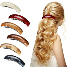 Retro Acrylic Hair Clips Set - 6 Large Pieces Automatic Barrettes and Clasps for - £11.66 GBP