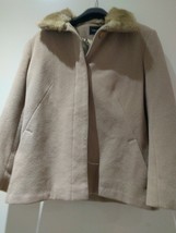 Womens Jackets - House Of Fraser Size 10 Wool Beige Jacket - £21.53 GBP