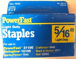 Powerfast 5/16&#39;&#39; Light Duty Staples 36115 (1000 Count Box) - £6.70 GBP