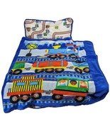 Kids Sleeping Bag Trains Boy Blue With Pillow Roll Up Fleece 3-4 Year To... - $47.39 CAD