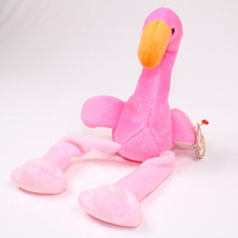 Rare Ty Beanie Babies Pinky The Flamingo Plush Toy Retired Stuffed Animal w/ Tag - $10.70
