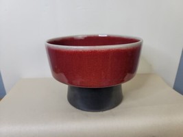 Celadon &amp; Oxblood Pedestal Bowl Indonesia 7 x 5 Inch - £35.03 GBP