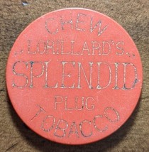 1880s Jersey City New Jersey Lorillard&#39;s Splendid Plug Tobacco Hard Rubber Token - $41.90