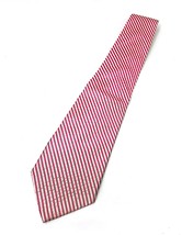 Polo Ralph Lauren Men&#39;s Pink and White Striped Textured Tie Hand Made RN 41381 - £11.33 GBP