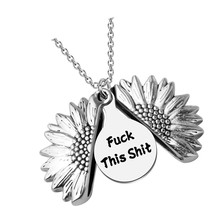 Sunflower Necklace Fuck This Shit Sunflower Pendant For - £40.71 GBP
