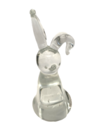 Vintage Hand Blown Glass Lop-Eared Rabbit Clear Figurine - $16.14