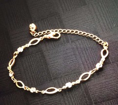 Bohemian Style Retro Gold Color Design Anklets Bracelet Jewelry Austrian Crystal - £7.58 GBP