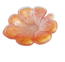 MURANO Barovier &amp; Toso ashtray bowl Murano glass pink and with gold leaves insid - £80.32 GBP