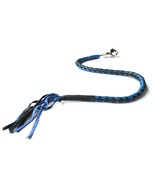 Genuine Leather Motorcycle Whip Get Back whip with Tassels 41&quot; BLACK / BLUE - $507.71 MXN