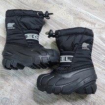Sorel Winter Boots Youth Cub NV1799-011 Black Snow Boots Waterproof Lined Size 6 - £29.54 GBP