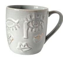 Starbucks Anniversary Gray &amp; Gold Mermaid Siren Face Mug 11 oz 2016 - £12.90 GBP