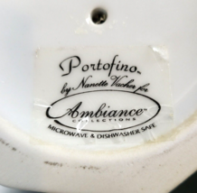 Ambiance Portofino Teapot &amp; Lid Blue White Floral Scrolls Lattice Nanett... - $108.77