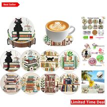 8 Pcs Diamond Art Coasters with Holder - DIY Craft Kit for Adults &amp; Begi... - $30.64